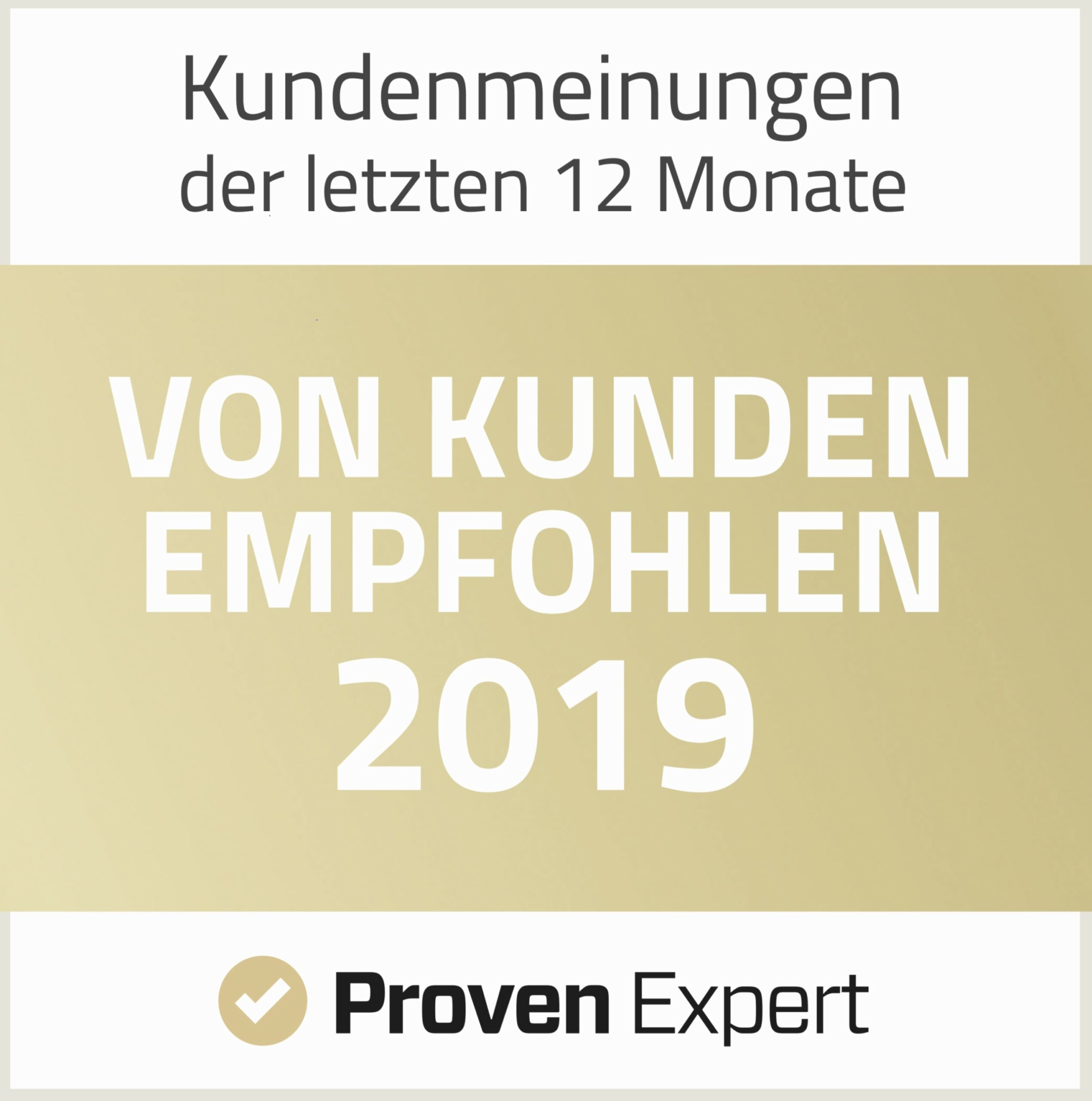 Proven Expert: Von Kunden Empfohlen 2019-Logo