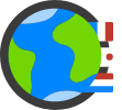 Icon der Erde mit unterschiedlichen Flaggen