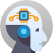 EnM Icon rund: Kopf eines Cyborgs