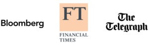 Bloomberg-Logo, Financial Times-Logo und The Telegraph-Logo