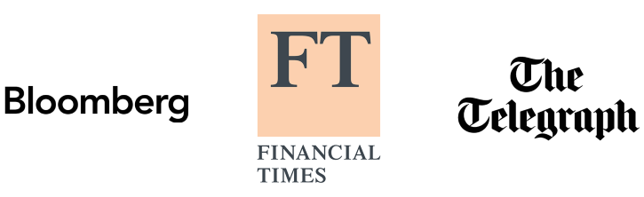 Bloomberg-Logo, Financial Times-Logo und The Telegraph-Logo