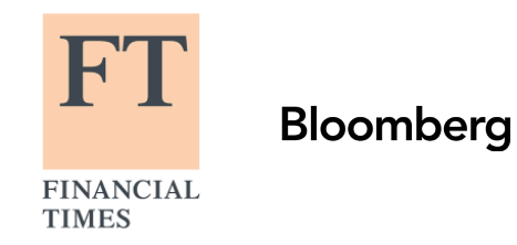 Financial Times-Logo und Bloomberg-Logo