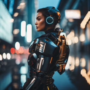 Roboter "Frau" als Symbol für AI KI Künstliche Intelligenz Artificial Intelligence